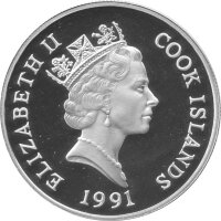 Cook Islands 50 Dollars 1991 - Bedrohte Tierwelt "Wanderfalke" - Silber PP