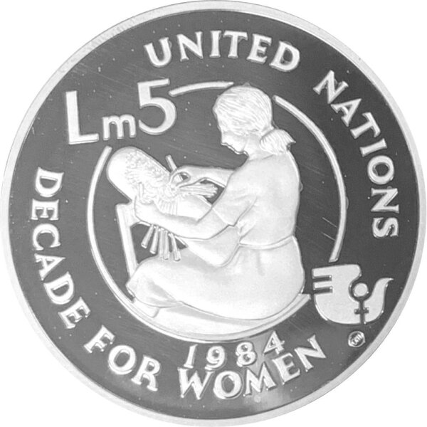 Malta 5 Lira 1984 Frauen beim Spitzenklöppeln - Silber PP