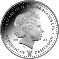 Kamerun Krönung von König Charles III und Camilla 2023 1 oz Silber