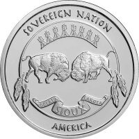 Round USA Sioux Indian Chief Canoe 2023 1 oz Silber