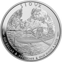 USA Sioux Indian Chief Canoe 2023 1 oz Silber