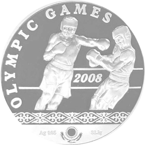 Kasachstan 100 Tenge 2008 Olympiade Beijing Boxen oz Silber - Polierte Platte