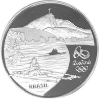 Brasilien 5 Reais 2015 - XXXI. Olympische Sommerspiele 2016 in Rio de Janero "Rudern und Helikonie" - Silber PP