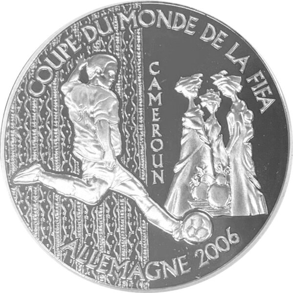Zentralafrikanische Staten 1.000 Francs 2004 - XVIII. Fußball WM 2006 in Deutschland - Silber PP