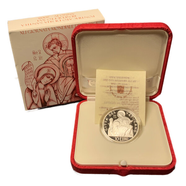 Vatikan 10 Euro 2008 Weltfriedenstag - Silber PP