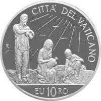 Vatikan 10 Euro 2010 Weltfriedenstag - Silber PP
