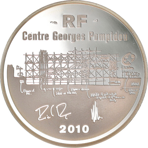 Frankreich 10 Euro 2010 - Centre Georges Pompidou - Silber PP