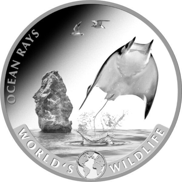 Kongo World´s Wildlife 5. Ausgabe 2023 Rochen 1 oz Silber