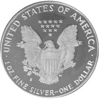 USA American Eagle 1986 1 oz Silber - Polierte Platte