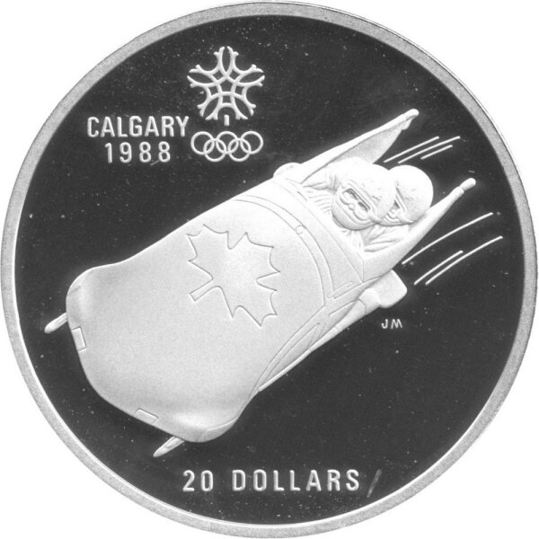 Kanada 20 Dollars 1988 - XV. Olympische Winterspiele 1988 in Calgary "Bobfahren" - Silber PP