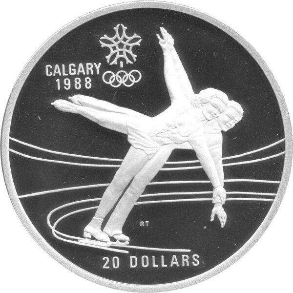 Kanada 20 Dollars 1988 - XV. Olympische Winterspiele 1988 in Calgary "Eiskunstlauf" - Silber PP