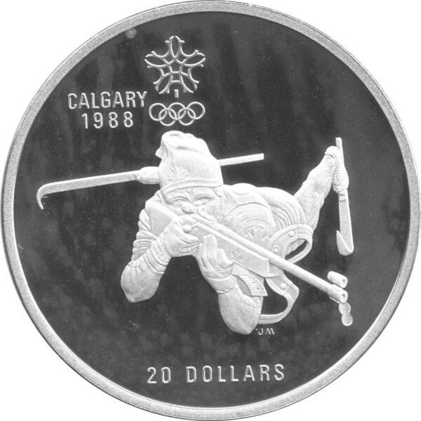 Kanada 20 Dollars 1988 - XV. Olympische Winterspiele 1988 in Calgary "Biathlon" - Silber PP