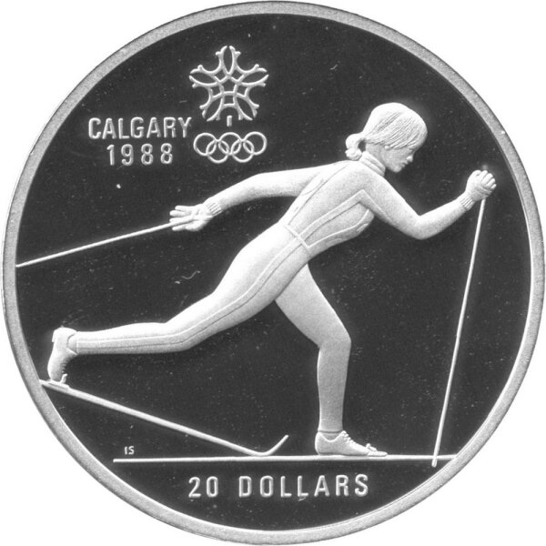 Kanada 20 Dollars 1988 - XV. Olympische Winterspiele 1988 in Calgary "Ski-Langlauf" - Silber PP