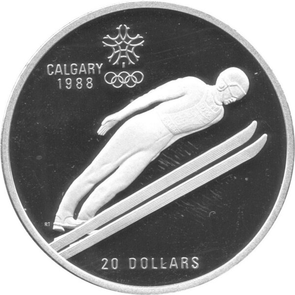 Kanada 20 Dollars 1988 - XV. Olympische Winterspiele 1988 in Calgary "Skisprung" - Silber PP