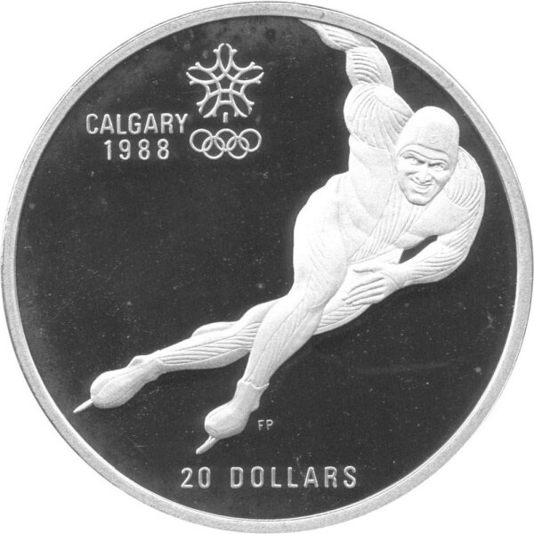 Kanada 20 Dollars 1988 - XV. Olympische Winterspiele 1988 in Calgary "Eisschnelllauf" - Silber PP