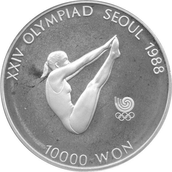 Südkorea 10.000 Won 1988 - XXIV. Olympische Sommerspiele 1988  in Seoul „Kunstspringerin” - Silber PP