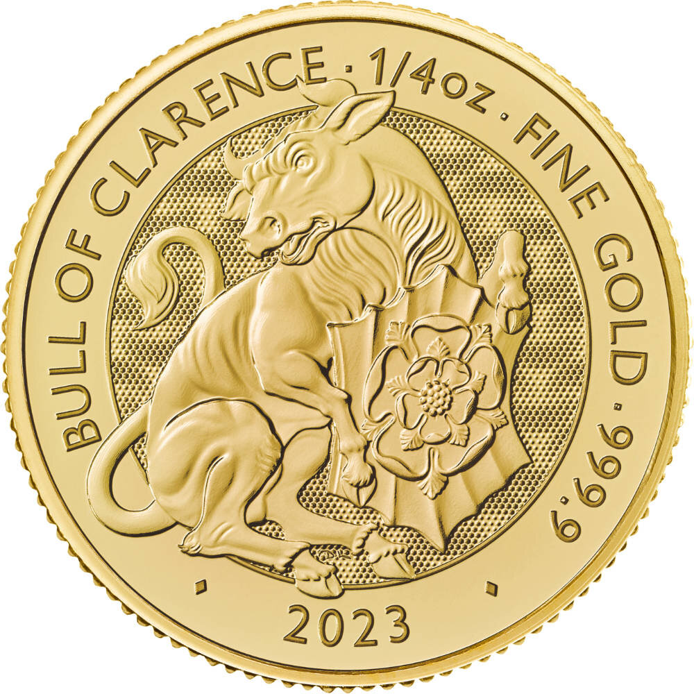 UK Tudor Beasts 3. Ausgabe 2023 Bull of Clarence 1/4 oz Gold