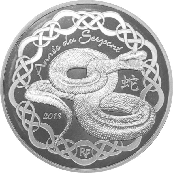 Frankreich 10 Euro 2013 - Jahr der Schlange - Silber PP