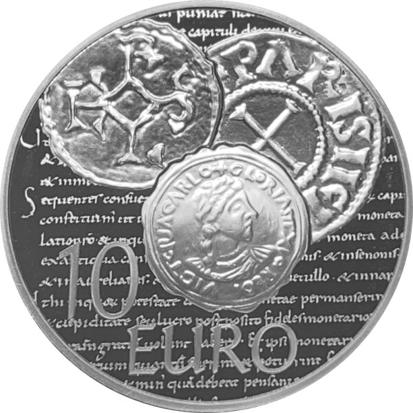 Frankreich 10 Euro 2014 - König Karl II der Kahle - Silber PP
