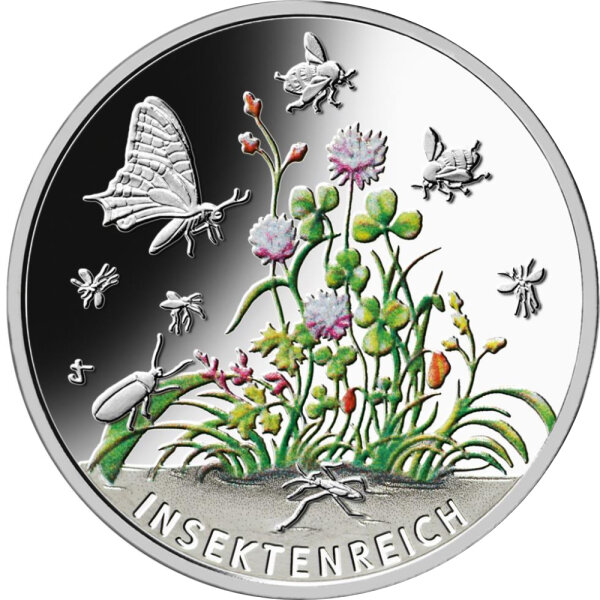 Deutschland 5 Euro Wunderwelt Insekten 1. Ausgabe 2022 Insektenreich - Polierte Platte