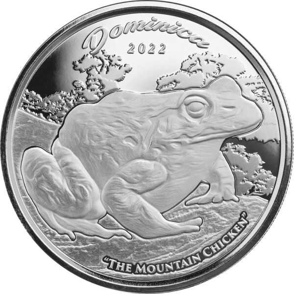 EC 8 2022 3. Ausgabe Dominica -Mountain Chicken-Ochsenfrosch - 1 oz Silber