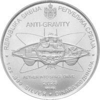 Serbien 7. Ausgabe N. Tesla Antigravitation 2023 1 oz Silber