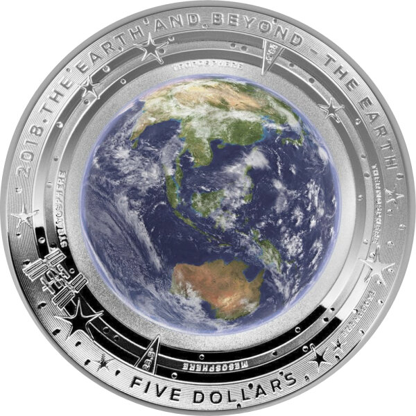 Australien RAM The Earth and Beyond - Erde 2018 1 oz Silber Polierte Platte