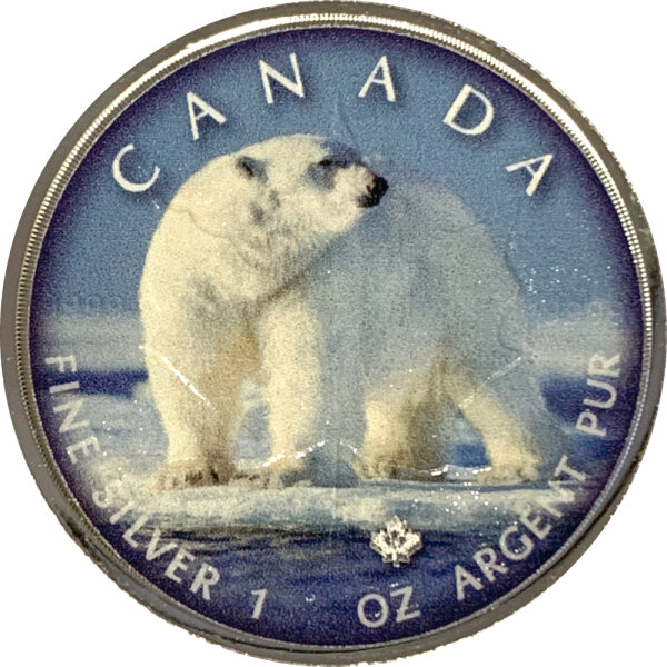 Kanada Maple Leaf - Trails of Wildlife Polarbär 2019 1 oz Silber
