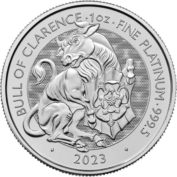 UK Tudor Beasts 3. Ausgabe 2023 Bull of Clarence 1 oz Platin