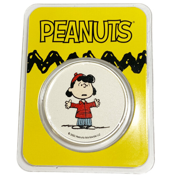 USA 70 Jahre Peanuts Lucy van Pelt 2021 1 oz Silber I Coloriert