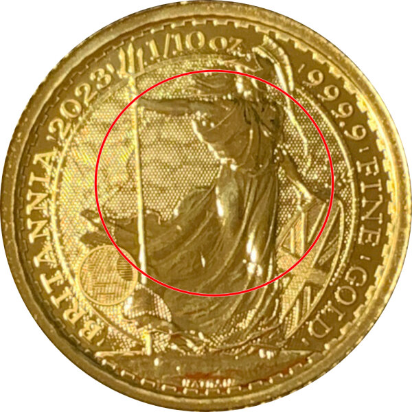 UK Britannia 2023 - Queen Elisabeth II 1/10 oz Gold - Fehlprägung