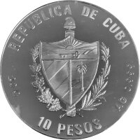Kuba 10 Pesos 1992 - Kubas Postgeschichte "Correo Maritimo del Estado" - Silber PP