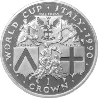 Isle of Man 1 Crown 1990 - Fußball WM 1990 Italien...