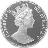 Isle of Man 1 Crown 1990 - Fußball WM 1990 Italien "Palermo, Udine, Verona" - Silber PP
