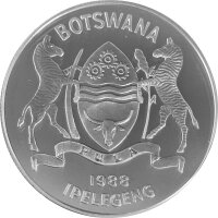 Botswana 5 Pula 1988 XXIV. Olympische Sommerspiele 1988 in Seoul "400-m-Lauf" - Silber PP