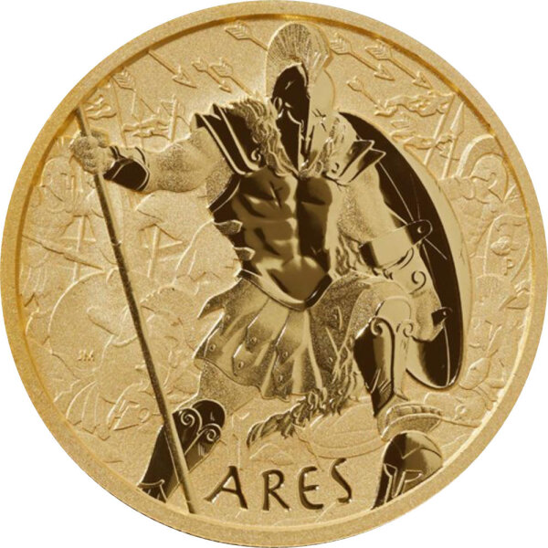 Tuvalu Olympische Götter 7. Ausgabe Ares 2023 1 oz Gold