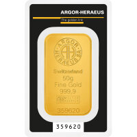 50 Gramm Goldbarren Argor-Heraeus | Neuware LBMA