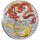 Australien Drachenserie 2023 Drache & Koi 1 oz Silber - Coloriert Rot/Gold | Chinesische Mythen und Legenden
