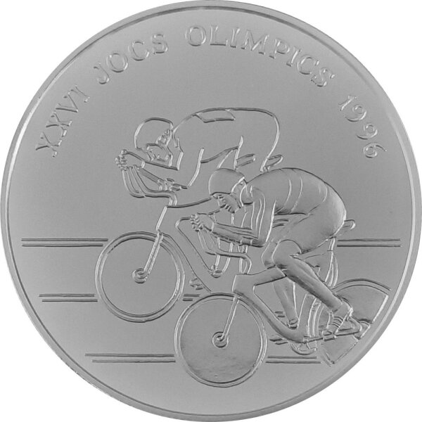 Andorra 10 Diners 1994 - XXVI. Olympische Sommerspiele 1996 in Atlanta "Radrennfahrer" - Silber PP