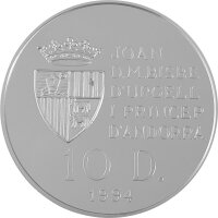 Andorra 10 Diners 1994 - XXVI. Olympische Sommerspiele 1996 in Atlanta "Radrennfahrer" - Silber PP