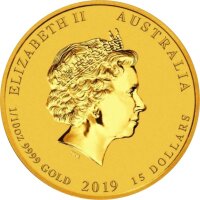 Australien Lunar II 2019 Jahr des Schweins 1/10 oz Gold