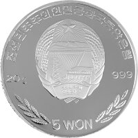 Nordkorea 5 Won 2006 - XXIX. Olympische Sommerspiele 2008 in Peking "Handball" - Silber PP
