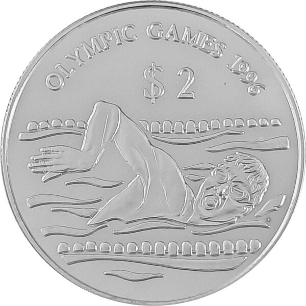 Tuvalu 2 Dollars 1996 - XXVI. Olympische Sommerspiele 1996 in Atlanta "Kraulschwimmer" - Silber PP