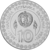 Bulgarien 10 Leva 1984 - XIV. Olympische Winterspiele 1984 in Sarajevo "Abfahrtslauf" - Silber PP
