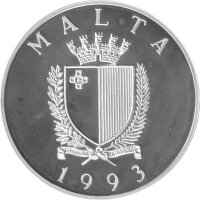 Malta 5 Lira 1993 "430. Jahrestag der Verteidigung Europas" - Silber PP
