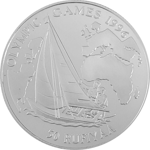 Malediven 50 Rufiyaa 1996 - XXVI. Olympische Sommerspiele 1996 in Atlanta - "Segeln" - Silber PP