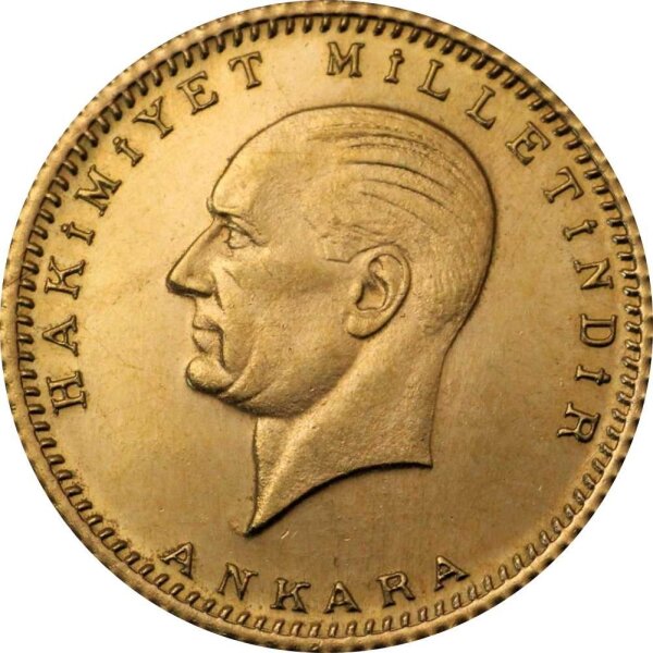 Türkei 100 Piaster Atatürk Gold