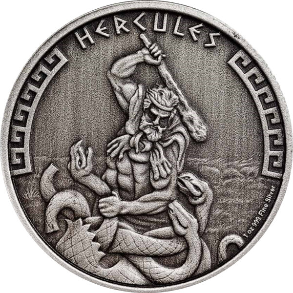Niue Helden der Griechischen Mythologie Herkules 2023 1 oz Silber | Antik Finish