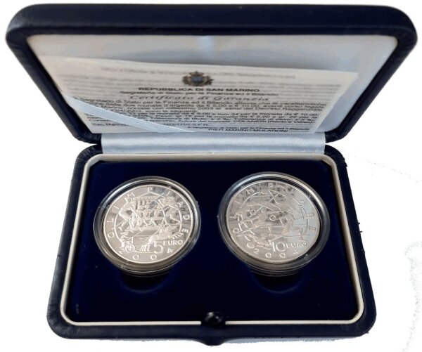San Marino 5 + 10 Euro 2003 "Olympische Spiele Athen" - Silber PP