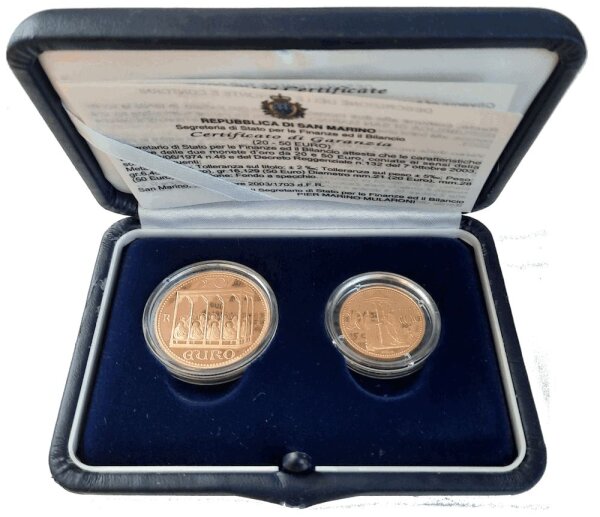 San Marino 20 + 50 Euro 2003 "Giotto - Cappella Scrovegni 1303" - Gold PP